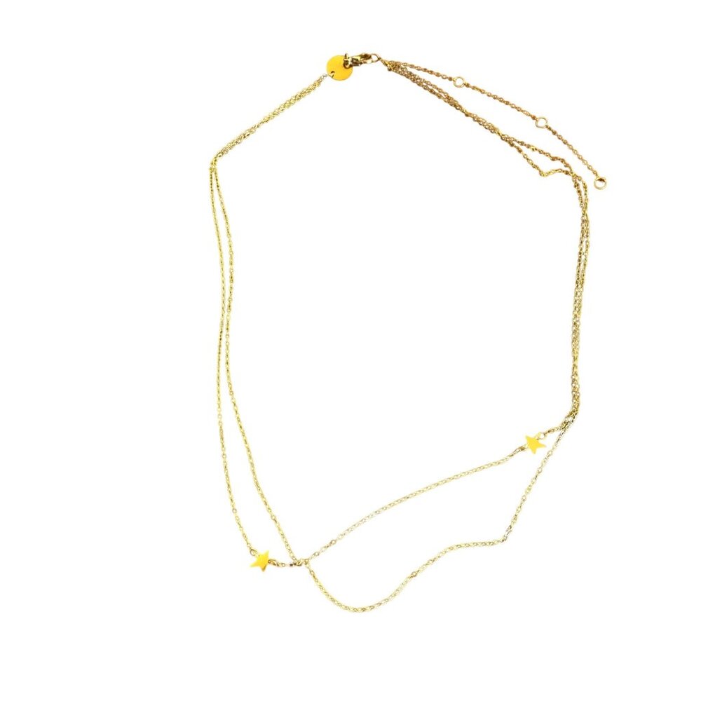 Jennifer Zeuner JZJ Necklace Star Charm Layering Gold Tone 16-19 inches